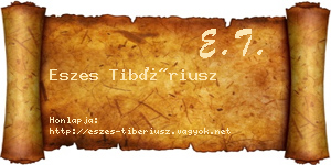 Eszes Tibériusz névjegykártya